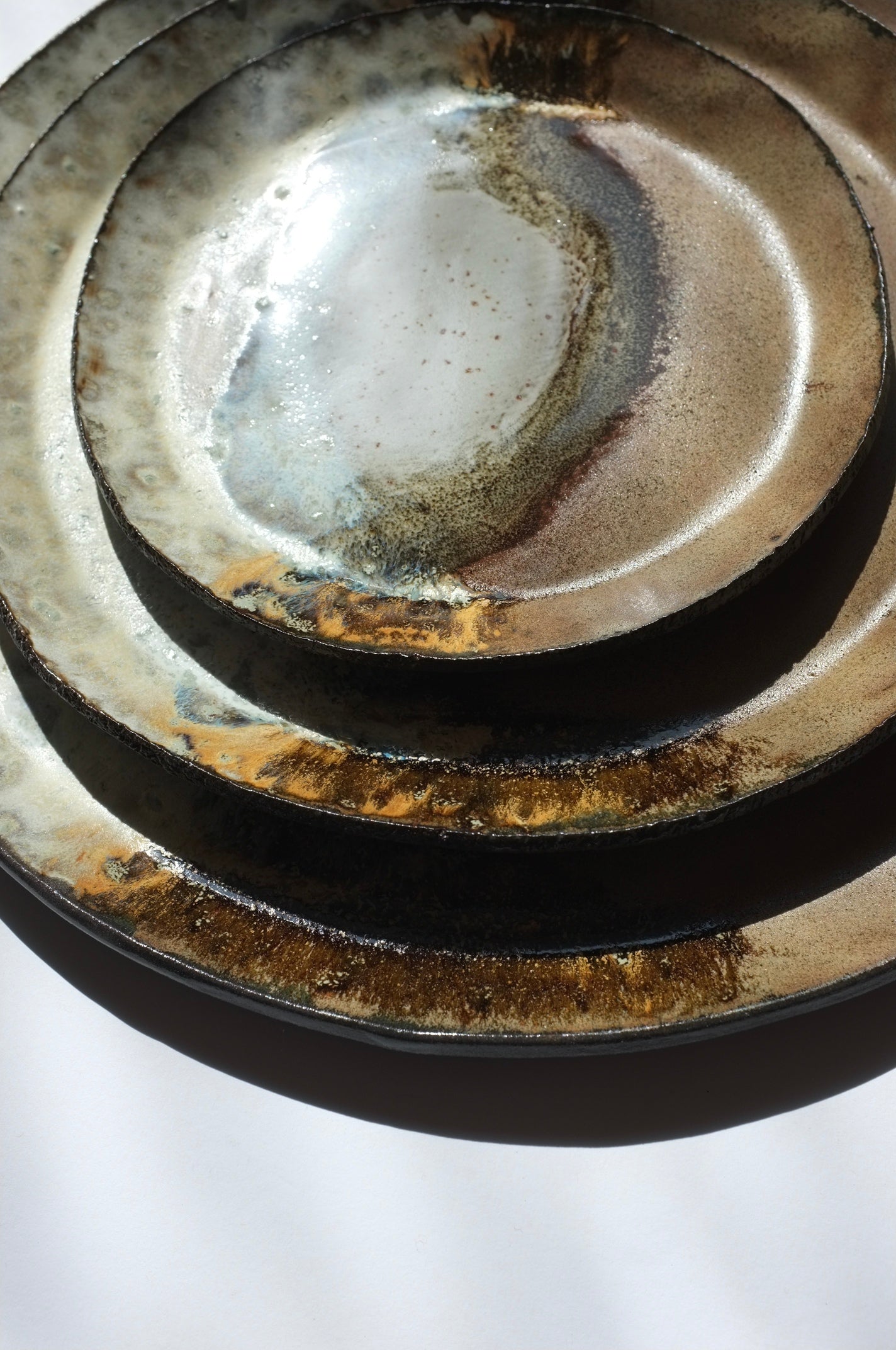 Large Brown Sea black clay plate