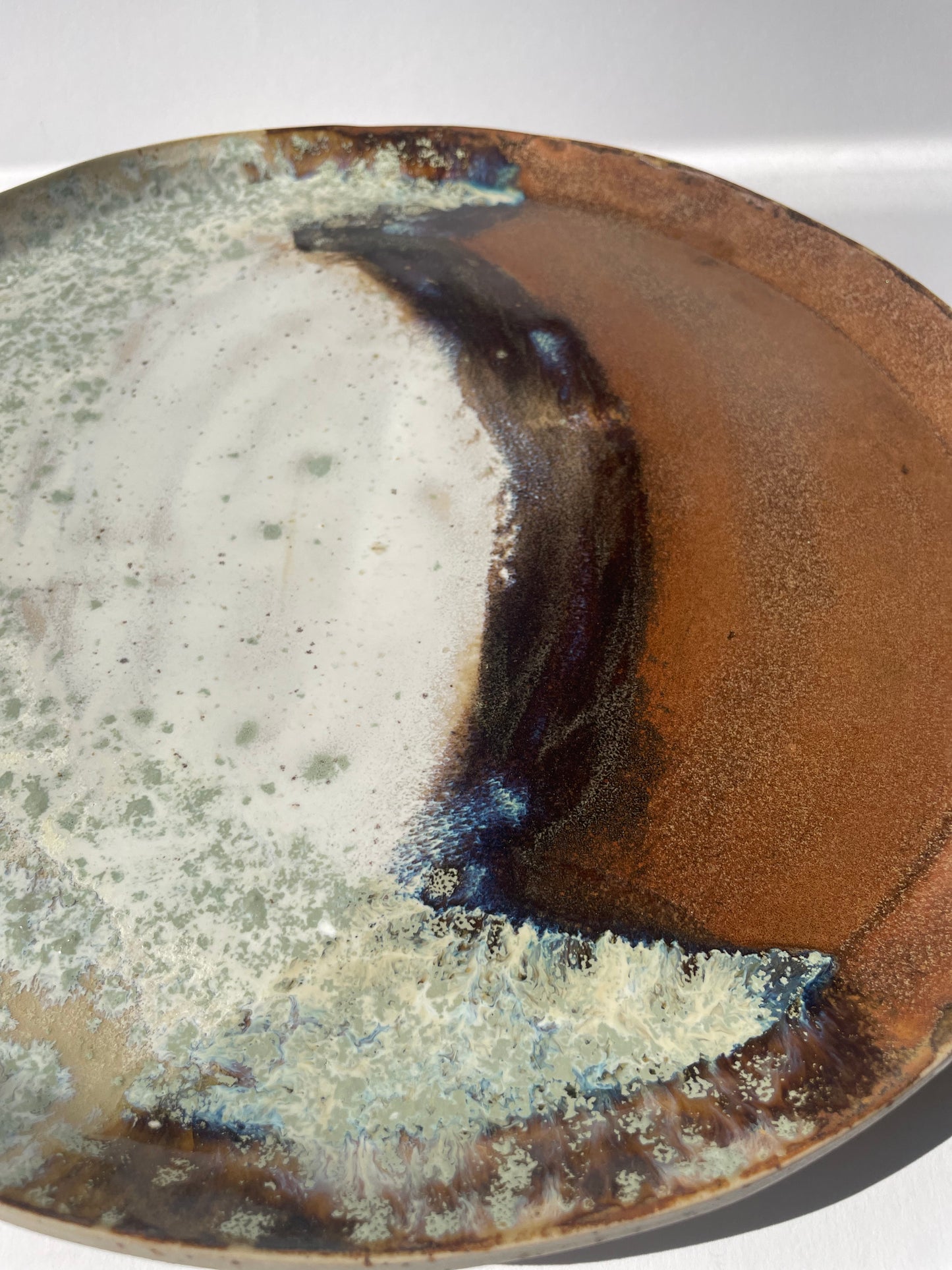 Large Brown Sea black clay plate