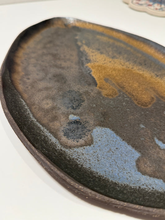 Nieregularna duża patera  Dark Rustic